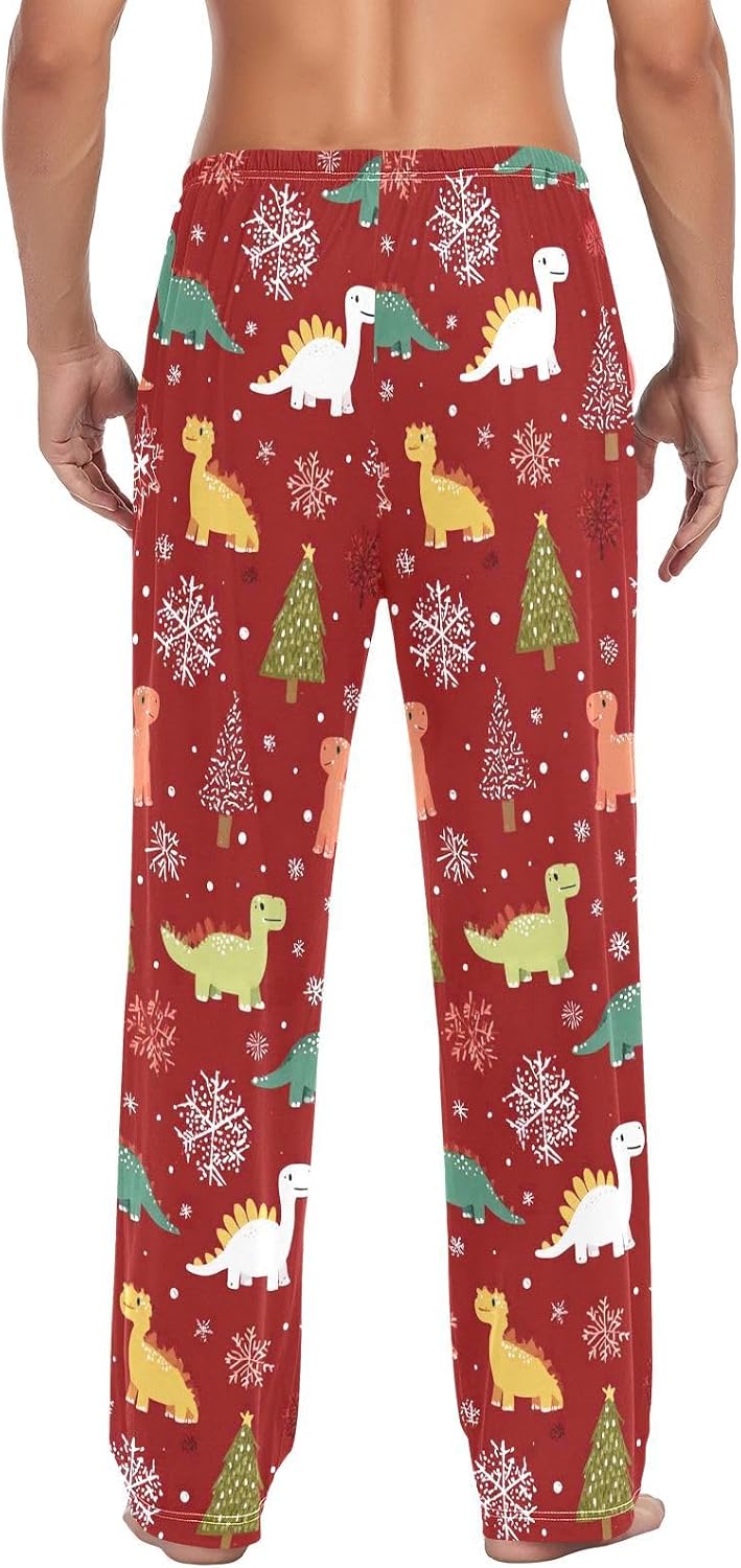 Boccsty Halloween Men Cotton Flannel Pajama Pants Christmas Mens Lounge Sleep PJ Bottoms S-XXL