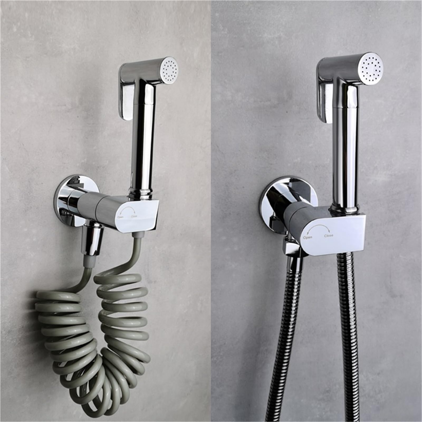 Bidet-Sprühset aus verchromtem Messing