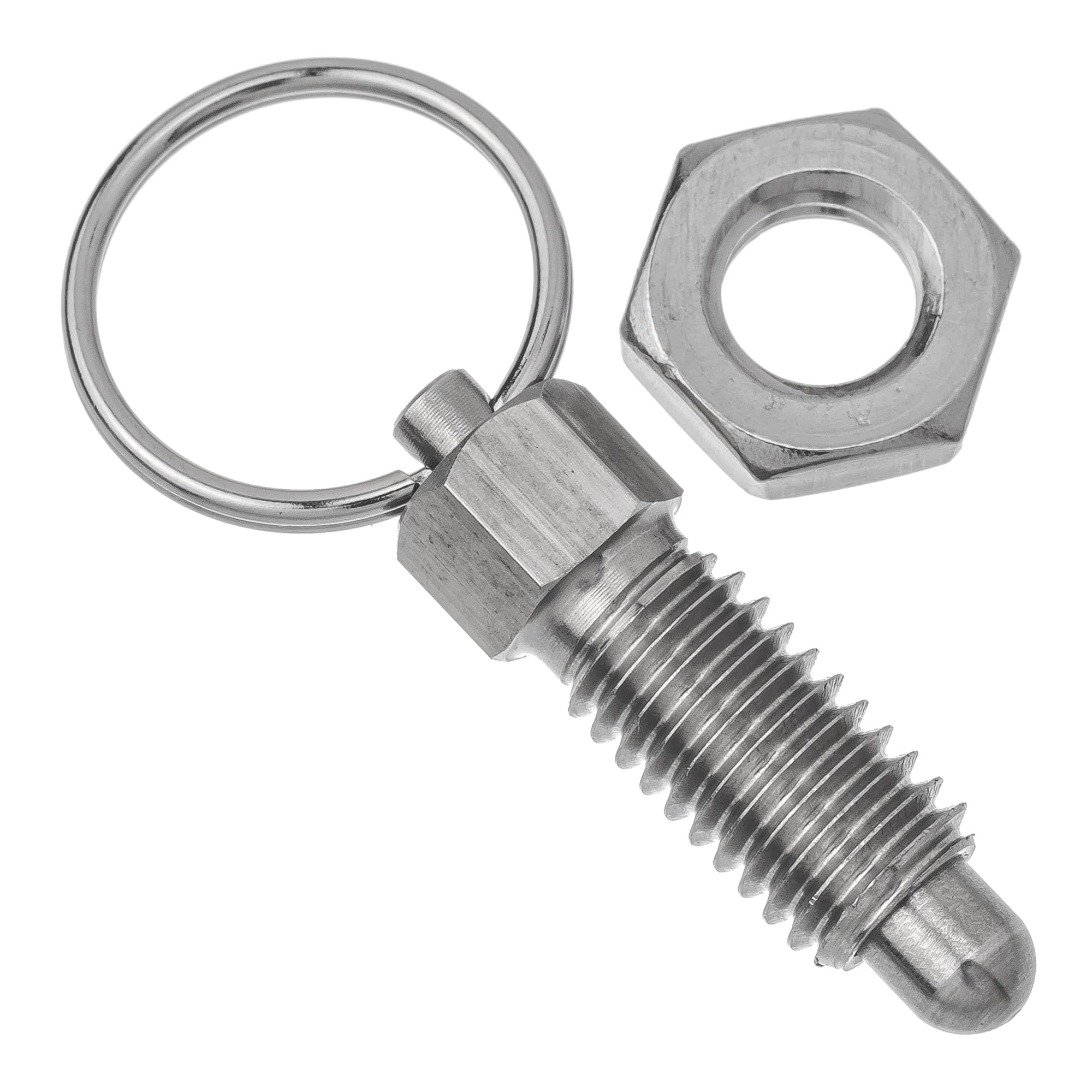 Spring Loaded Pin 2-Pack M8 Stainless Steel Spring Plungers With Pull Ring - Non-Locking Indexing Pins For Industrial Equipment Indexing Plungers For Sale - Foto 2