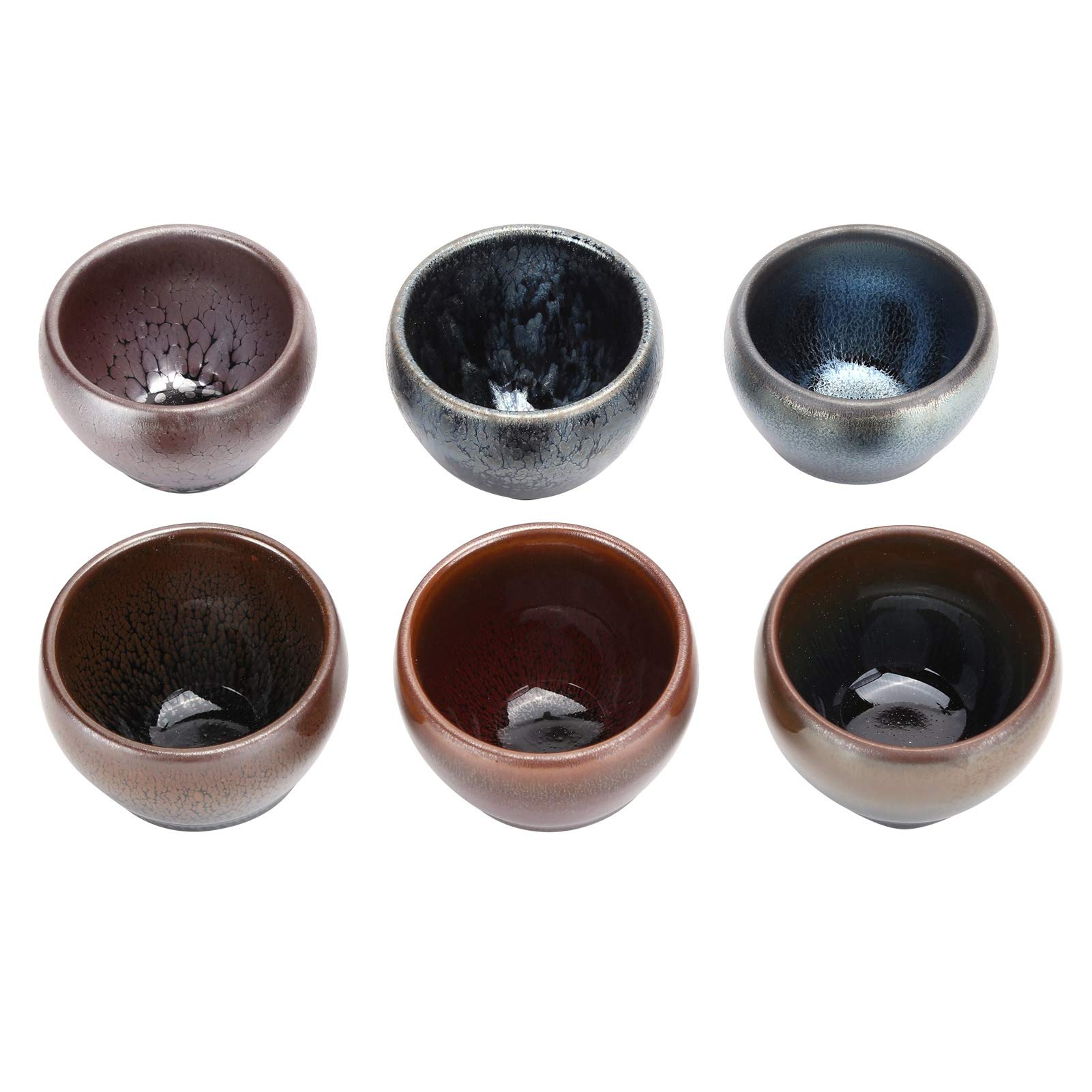 SEAFRONT Flambed Glazed Ceramic Tea Cups, 6 Szt (sześciokolorowy kubek)
