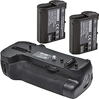 Vista 1 de Kit de agarre de batería para cámara digital SLR Nikon D850, incluye 2 baterías BM Premium EN-EL15 + empuñadura de batería de repuesto MB-D18