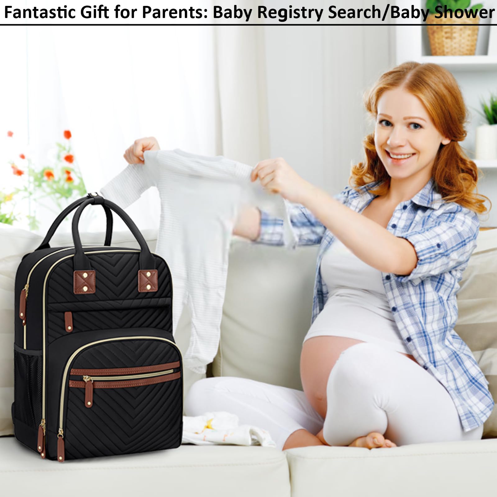 Bolsa de pañales para mujer, gran capacidad, bolsa de bebé con bolsillos aislados, bolsas de pañales multifuncionales