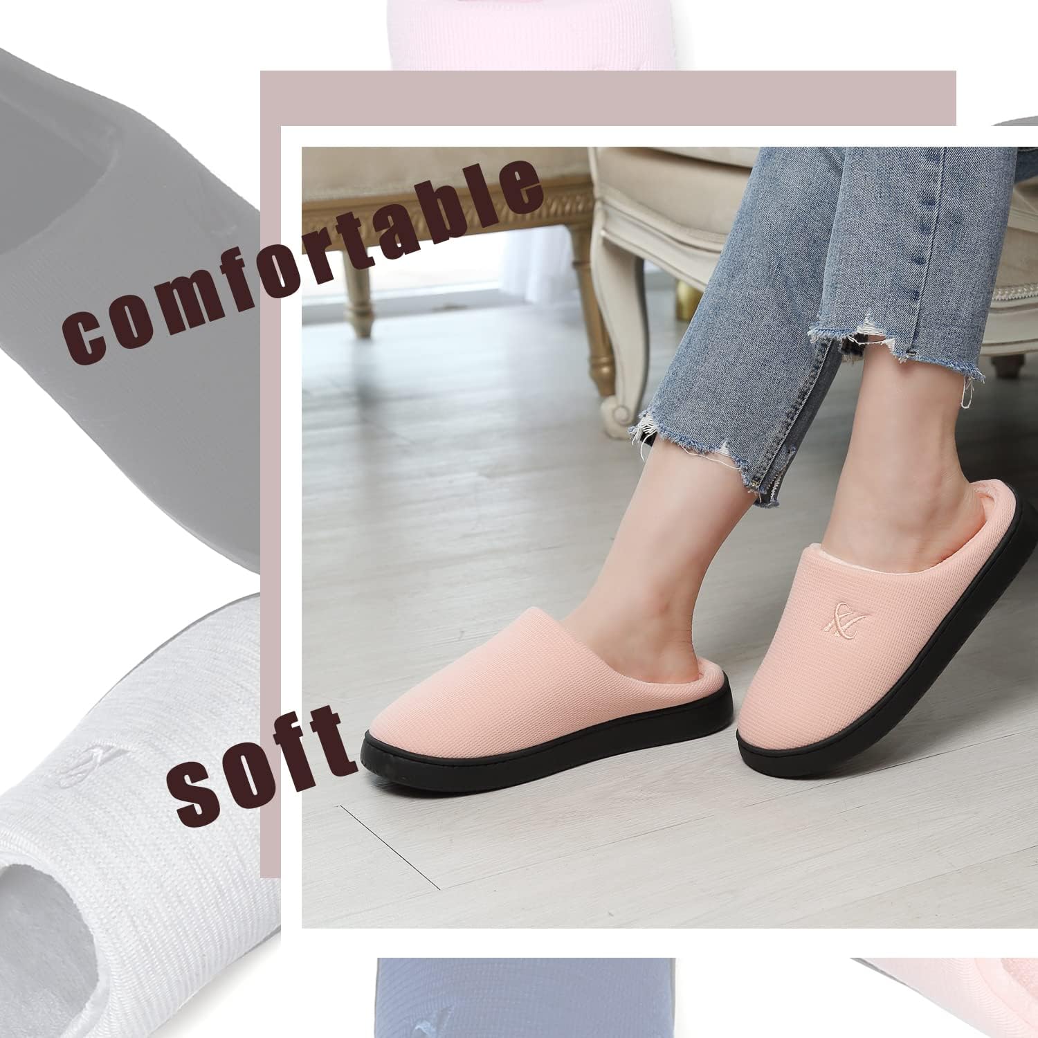 Memory Foam Slippers for Women's and Men's Casual House Shoes - Image 7