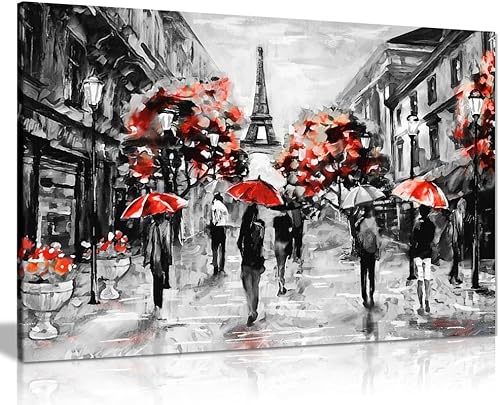 Lienzo decorativo moderno y contemporáneo de París Torre Eiffel de París (12 x 8 pulgadas)