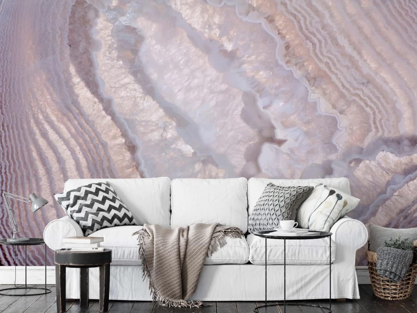 Light Agate Structure Abstract Background Modern Peel and Stick Wallpaper 100''H x 150''W