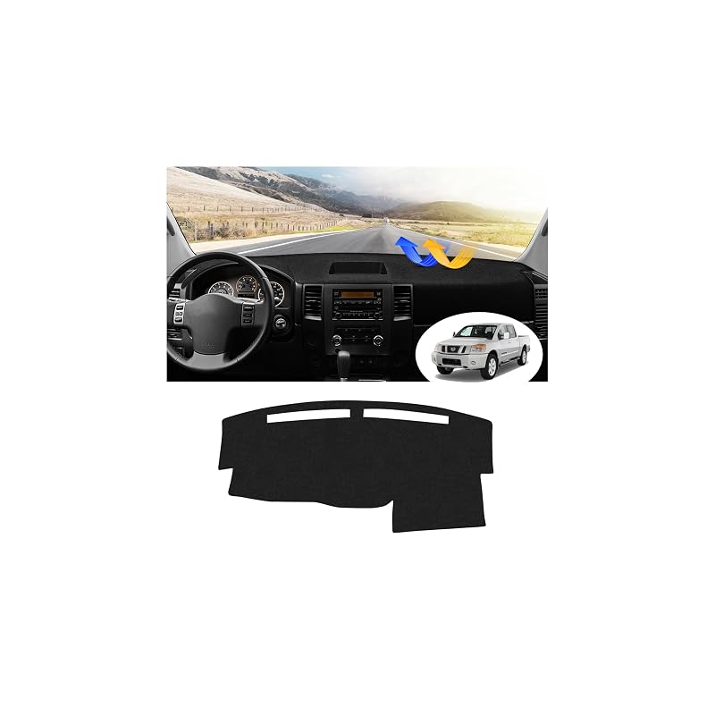 Capa para Painel FIILINES para Nissan Titan 2004–2012, sem recorte para Navi/Sensor, preta