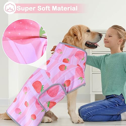 Miniatura 3 de Toallas para perros de secado de perros, bata de baño súper absorbente con adhesivo mágico ajustable, toalla de baño para perros de secado rápido,