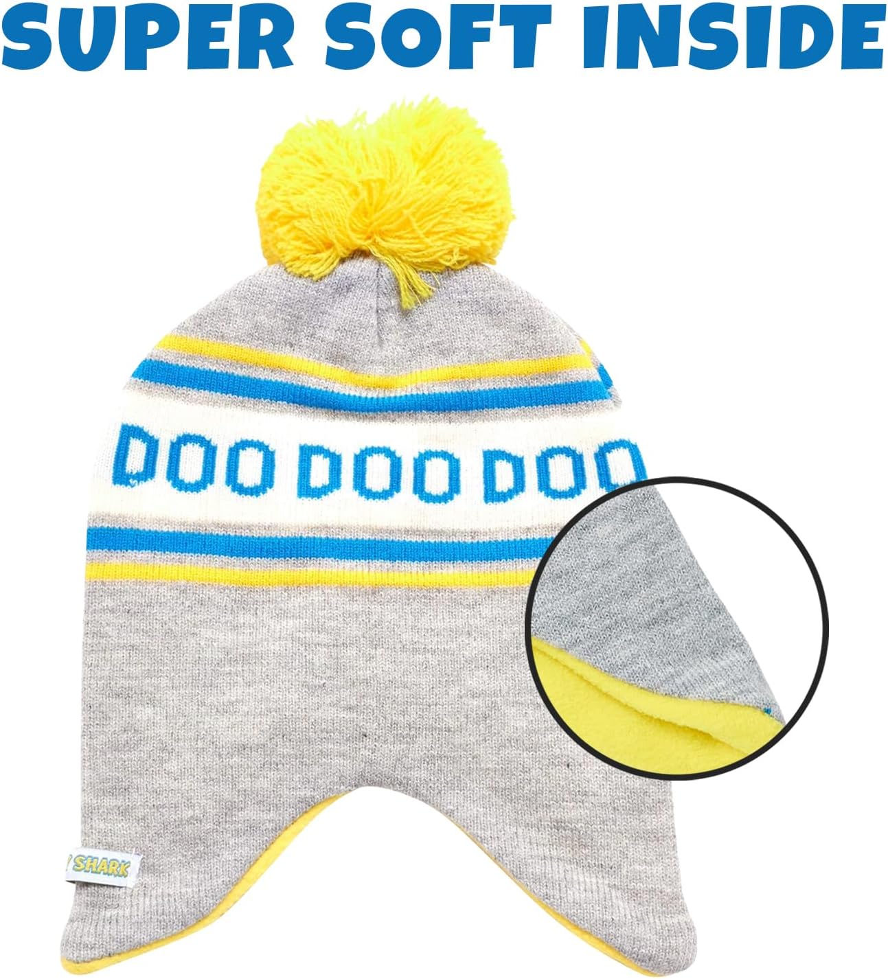 Nickelodeon Boys' Baby Shark Winter Hat and 2 Pairs of Mitten Set (Toddler) - Image 4