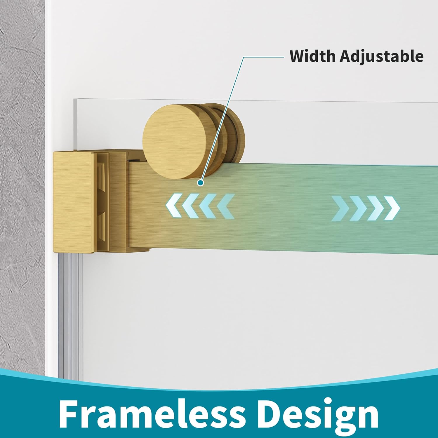 Glass Tub Door, 59-60" W x 60" H Frameless Double Sliding Tub Shower Door, 5/16" (8mm) Thick Clear Tempered Glass Door, Brushed Gold