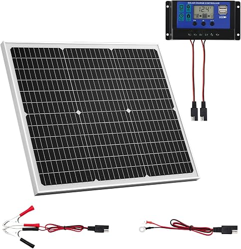 Chargeur Batterie Panneau Solaire 50 W 12 V VEVOR