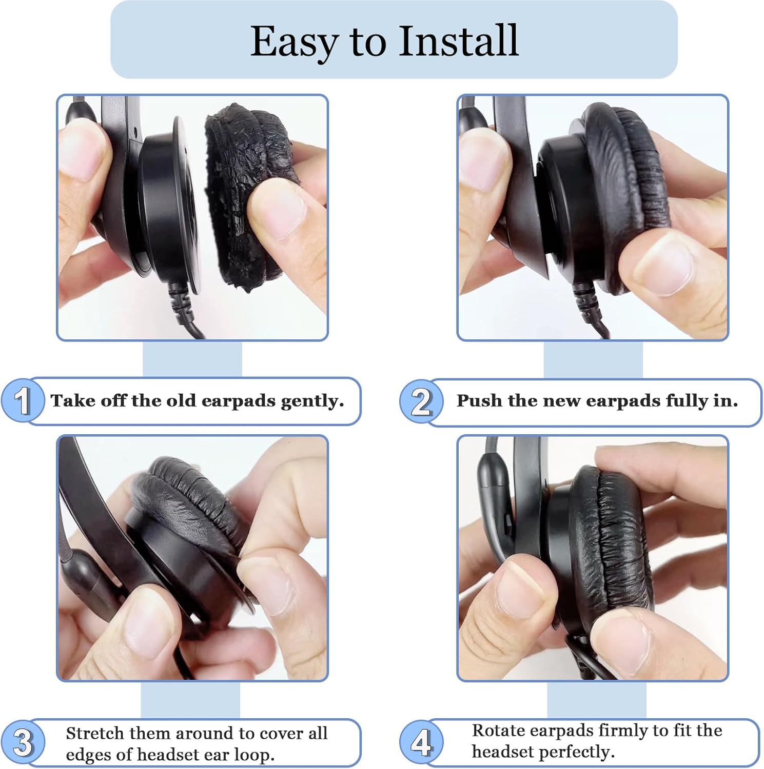 50 Pack Ear Cushions for Plantronics Headset, Earpads Replacement 50mm Ear Pads for Plantronics HW251N HW261N HW510 HW520 Blackwire 3220 3210 3320 C320 Jabra PRO 920 930 935 Biz 1500 GN2000 Headphones