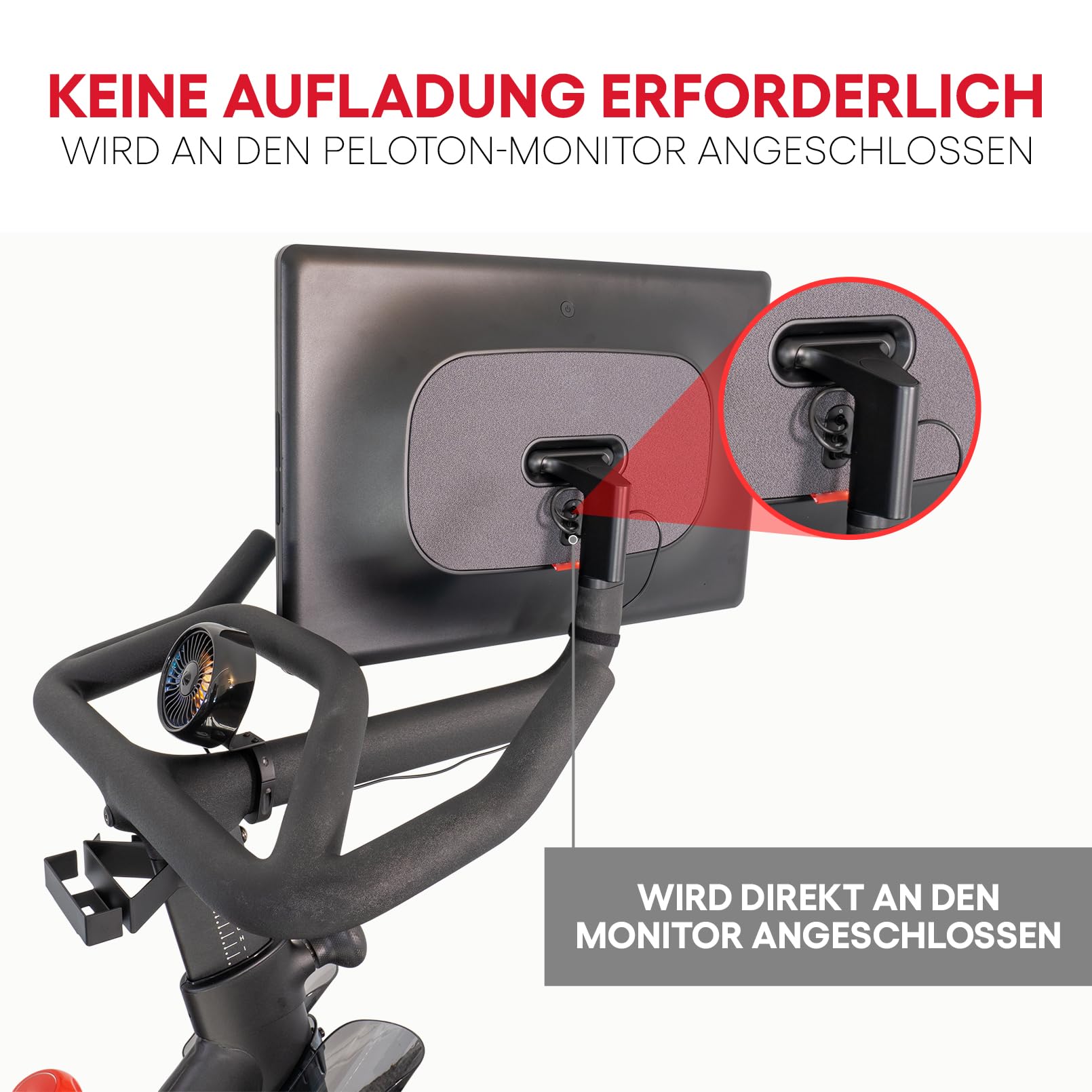 TrubliFit Ventilator für Peloton Bike & Peloton Laufband – Zubehör für Peloton – Passend für Original Bike, Bike+ oder Tread – Keine Batterien oder Aufladen erforderlich