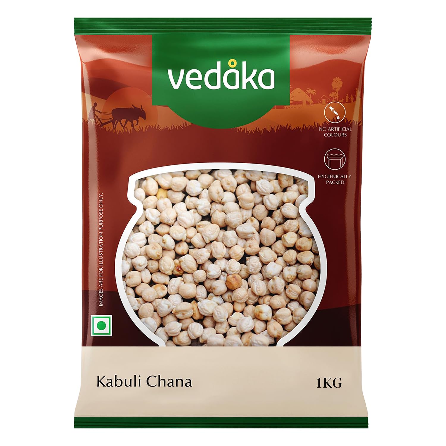 Amazon Brand – Vedaka Popular Unpolished Kabuli Chana | 1 Kg | Naturally Rich In Protein | Naturally Cholesterol-Free