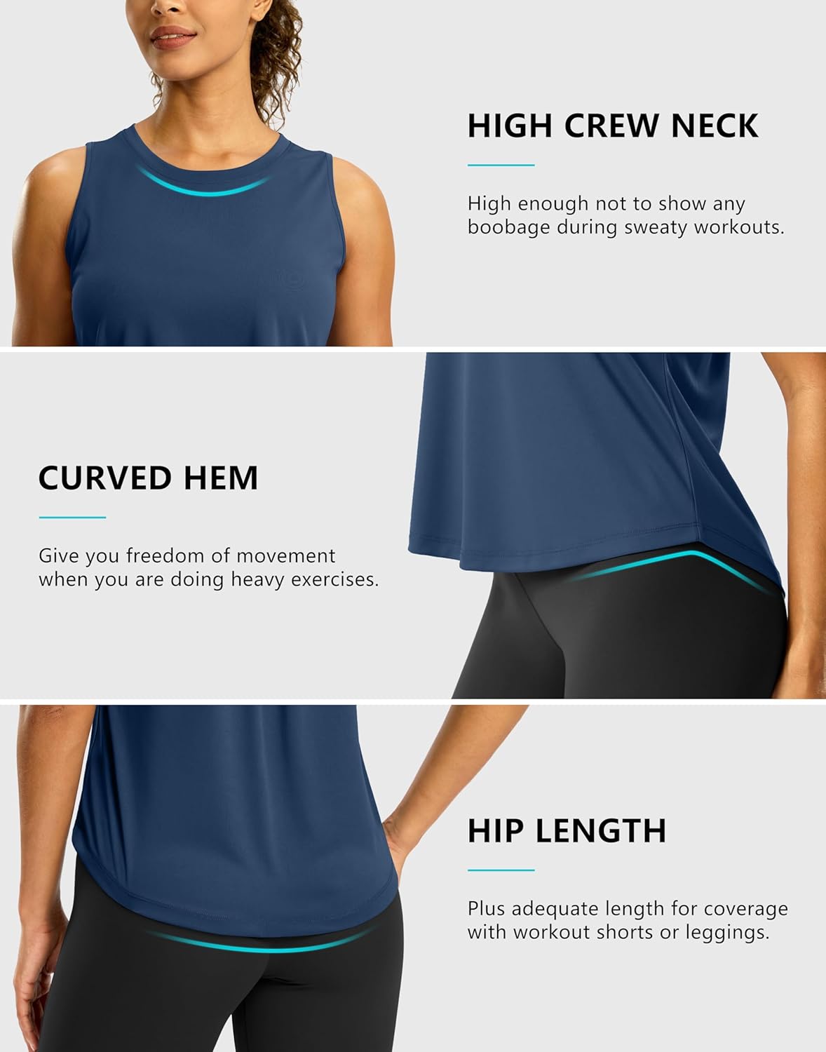 G Gradual Workout Tank Top for Women Sleeveless Athletic Yoga Tops High Neck Quick Dry Running Tennis Sports Shirts for Women - Image 5