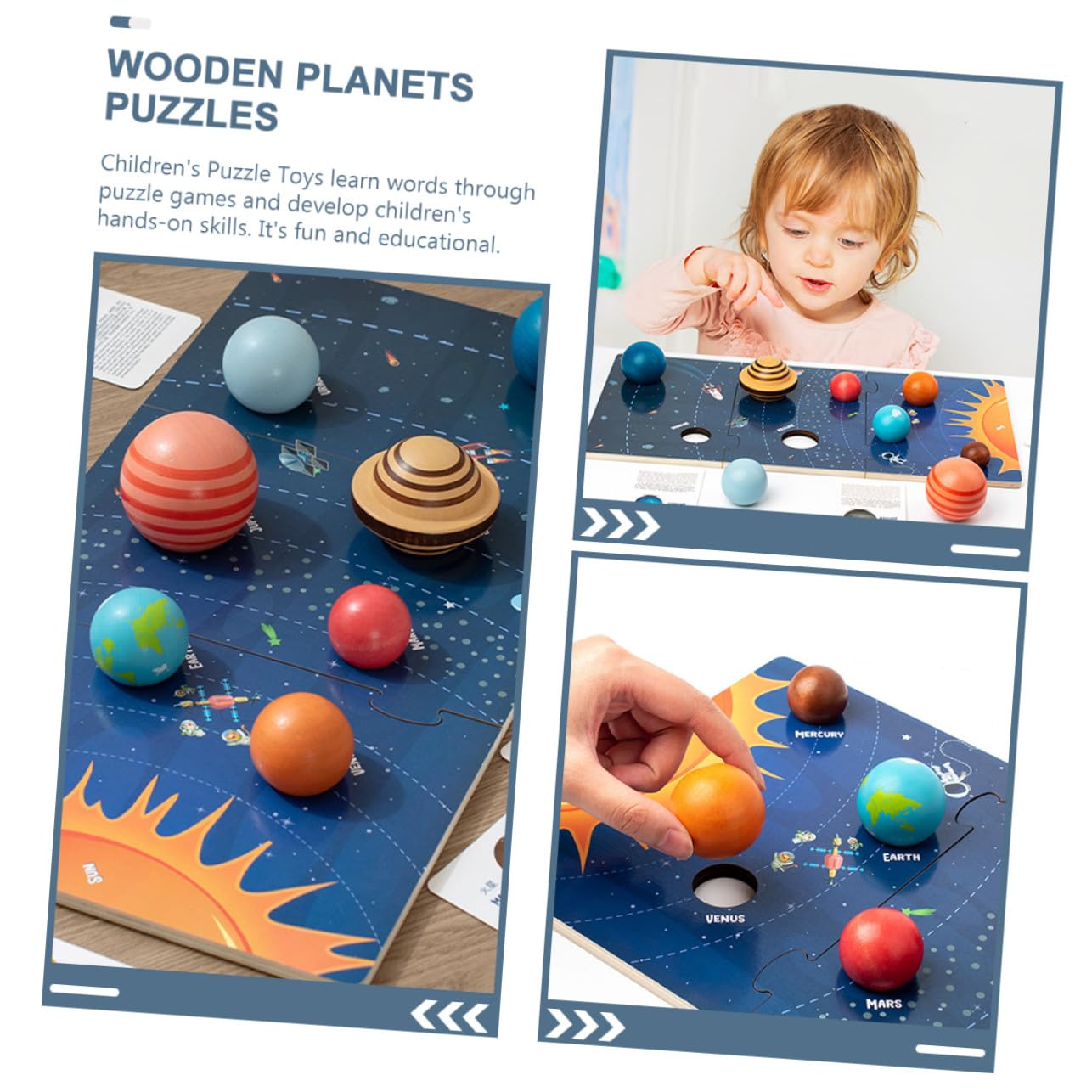 POPETPOP Puzzle Solare in Legno per Bambini Gioco Educativo di Riconoscimento Forme e Pratica Intelligenza Montessori per Bambini 3-5 Anni