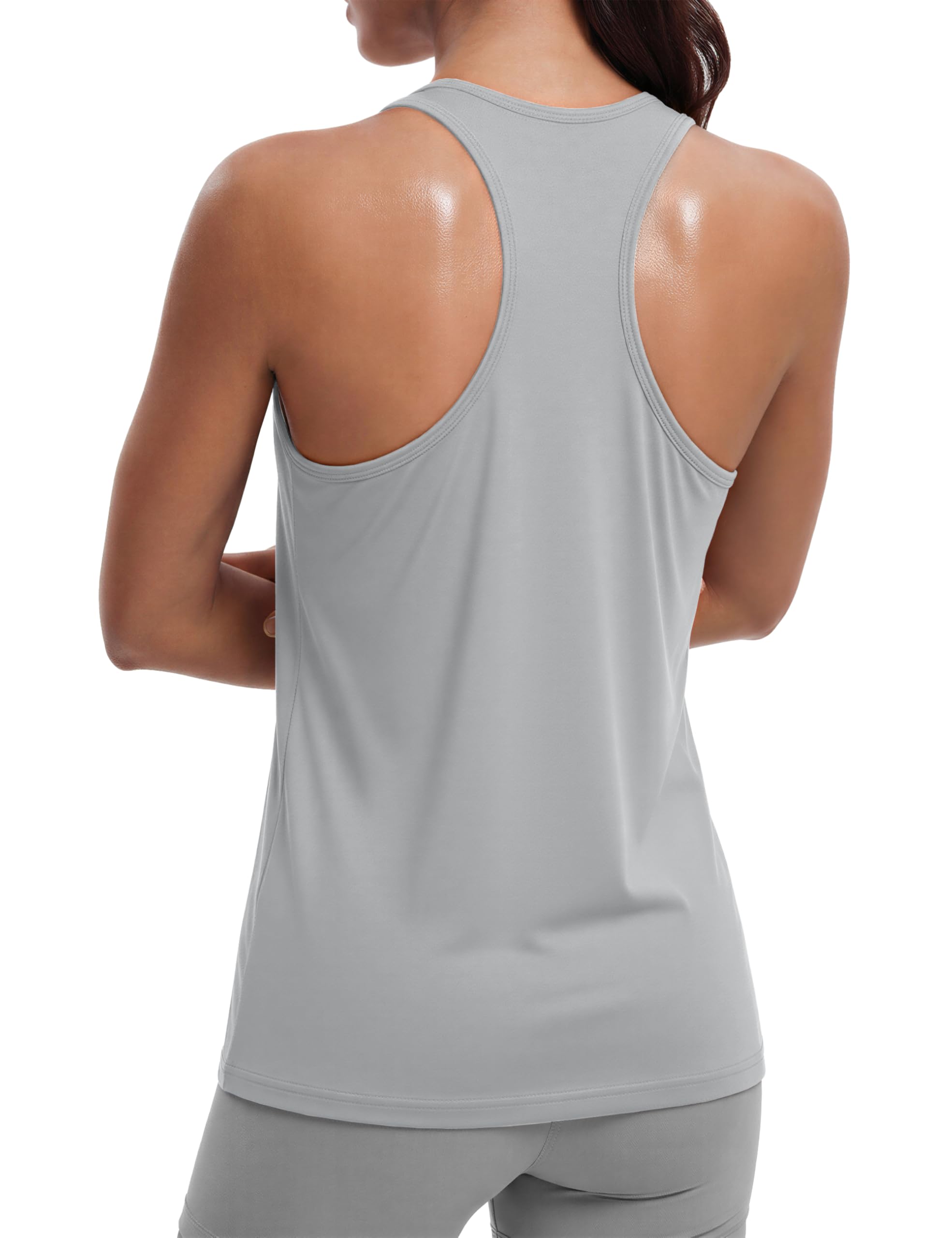 MAGCOMSEN Women's Workout Tank Tops Racerback Sleeveless Yoga Shirts Sun Protection UPF 80+ Gym Running Top — view 17