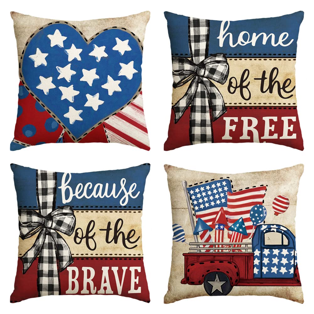 Housses de coussin 50,8x50,8 cm decoration de salon et terrasse pour barbecue du 4 juillet