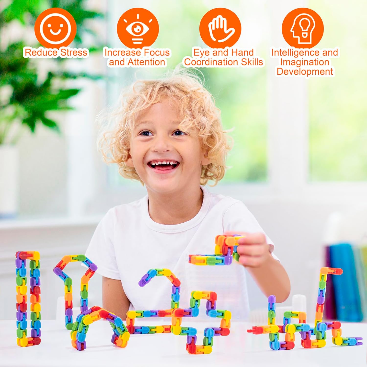 30pcs Rainbow Party Favors , Bulk Wacky Track Fidgets Toys Snap and Click ,Goodie Bag ,Prizes,Back to School Birthday Students Classroom Fidgets Stocking Stuffers Gift for Kid Teen