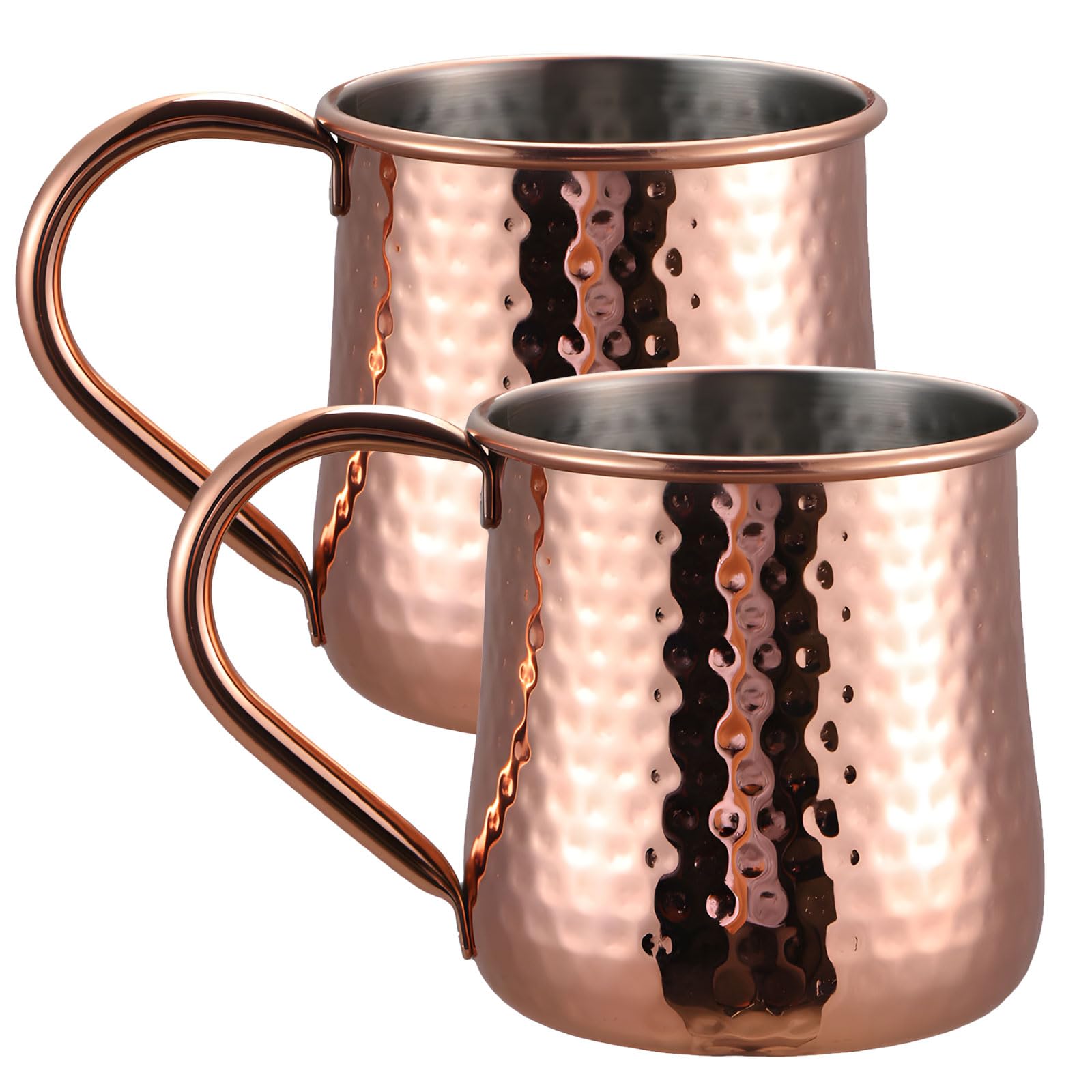 Jazuaiao Of 2 Retro Rose Gold Plated Copper Cups Ideal for Cocktails and Home Gatherings Trendy Moscow Ass Gift