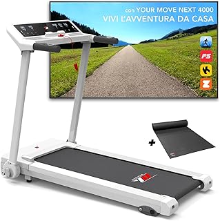 YM NEXT 4000 Your Move Electric Folding Treadmill 14 km/h, Italian Brand, Inclination, Interactive APP Kinomap Zwift Bitgy…