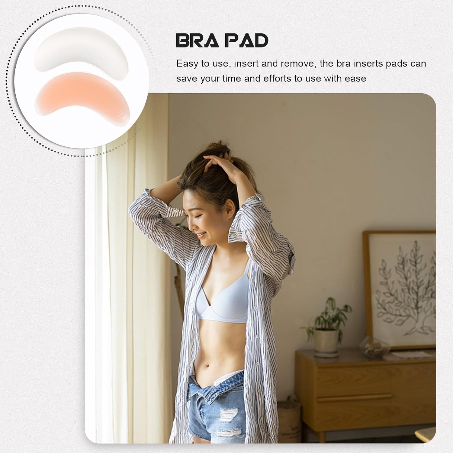 Didiseaon Silicone Bra Pads Inserts 2 Pairs Push up Reusable Women image 3