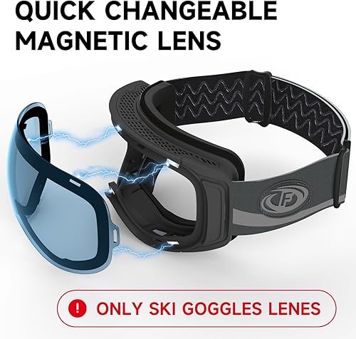 Miniatura 3 de Findway - Gafas de esquí OTG para mujeres, hombres, adultos, jóvenes, gafas de nieve con lentes intercambiables, gafas de snowboard antiempañamiento