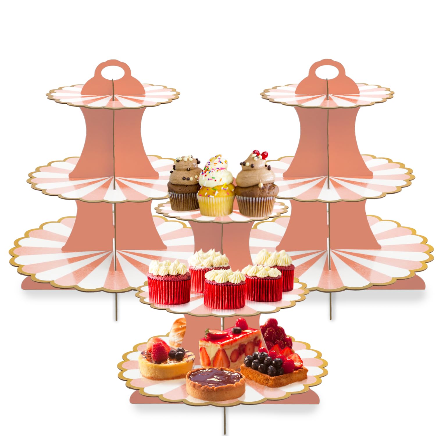 Soporte Para Cupcak 3-Tier Platos De Postre Mini Pastel Frutas Exhibición De Dulc Soporte Para Buffet - China Bandeja Para Servir De Buffet Y Bandeja De Comida Precio