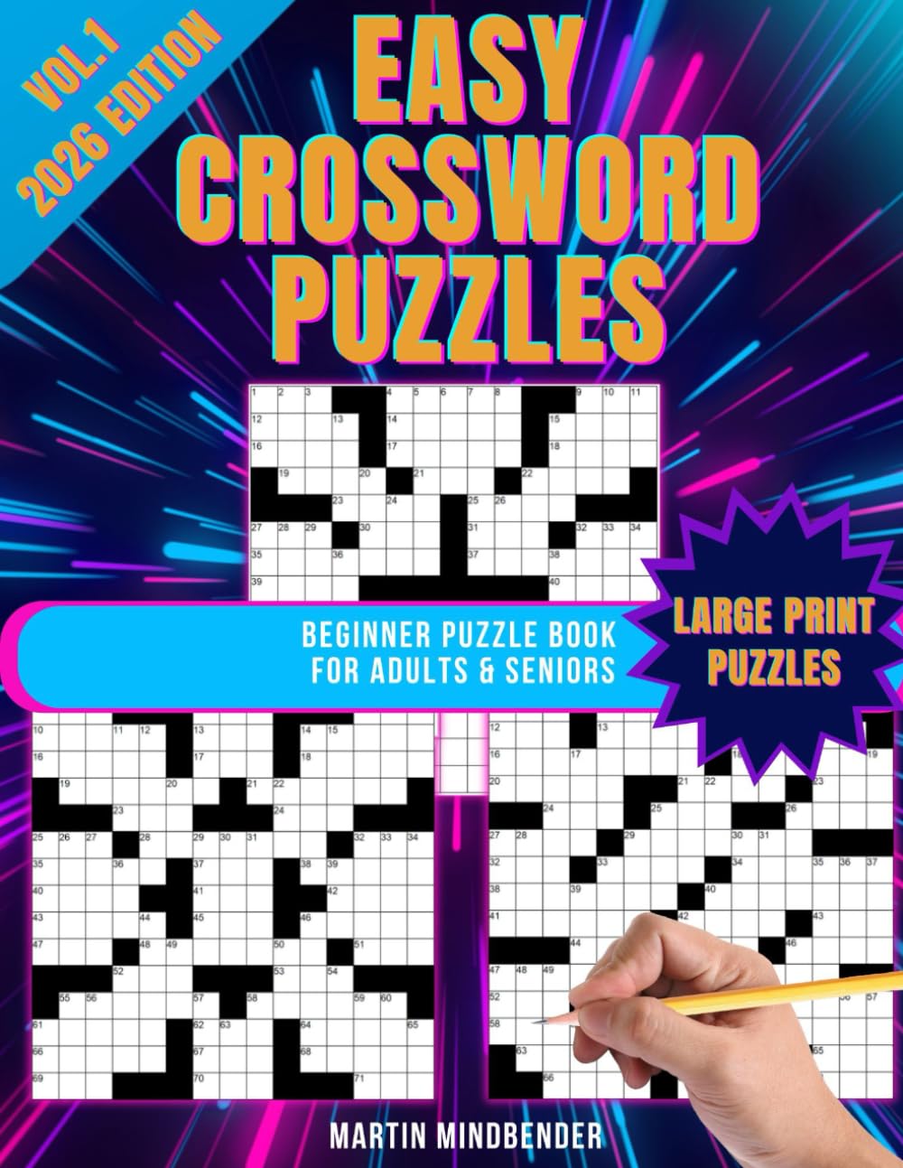 Simple Crosswords for Seniors: Easy Beginner Puzzle Book for Adults: Large Print and XL Grid with Solutions Included (Easy Crossword Puzzles)