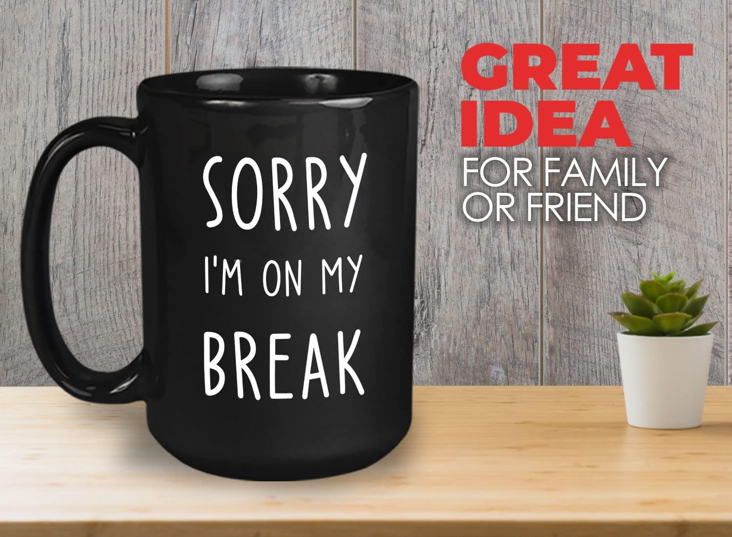 Bubble Hugs Customer Service Coffee Mug 15oz Black - Sorry I'm On My Break - Client Office Humor Funny Jobs Joke For Coworker Employee Call Center