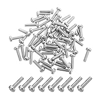 Vista 186 de MroMax 30 tornillos de máquina Phillips de cabeza plana M2 x 0.197 in, acero inoxidable 304 18-8, rosca completa, tornillos de cabeza cruzada gris