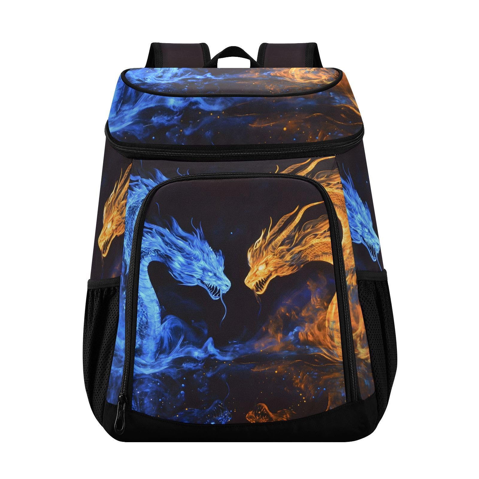 Funny Dragon Orange Dragon Cooler Backpack Cooler Insulated Leak Proof Lunch Backpack 36 Cans Waterproof Soft for Men Women Picnic Hiking Camping Beach