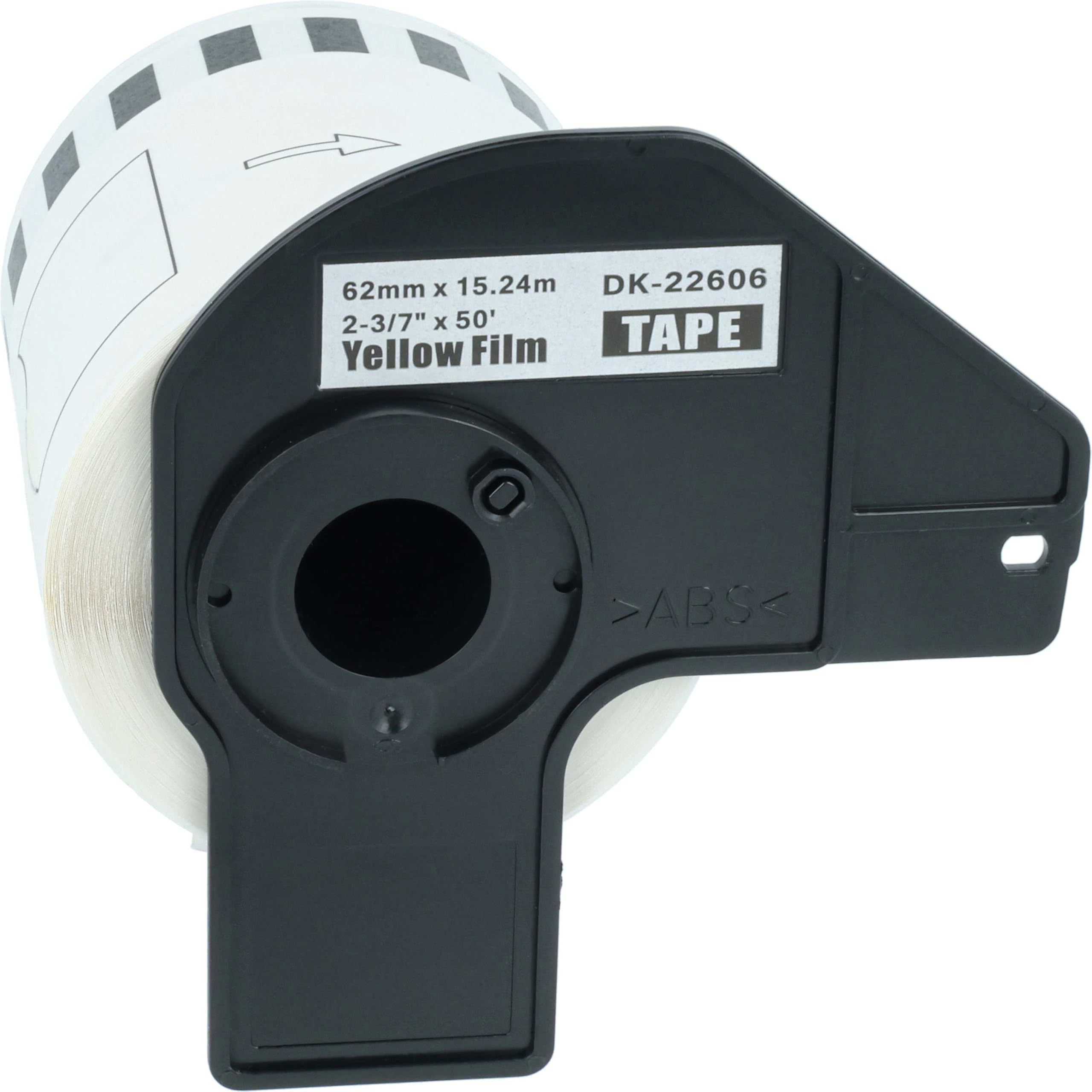 vhbw 10x Etiketten-Rolle mit Halter 62mm x 15,24m (1 Etikette) Ersatz für Brother DK-22606 für Etiketten-Drucker - Premium