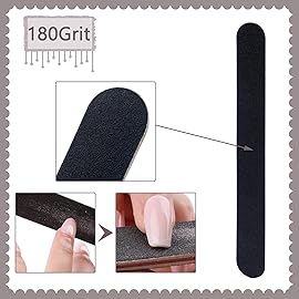 Nail File and Buffer Block, Professional Manicure Tools Kits, 100/180 Grit, Black Nail Pedicure File and Sanding Buffing Grinding Plisher File