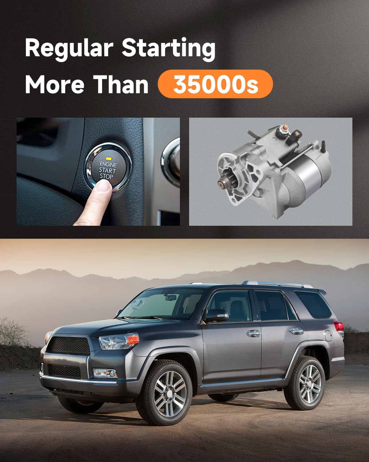 OCPTY Starter Fit for Auto and Light Truck for Toyota for Toyota T-100 Pickup 1994-1998 2.7L Tacoma Pickup 1995-2007 2.4L/2.7L 4RUNNER 1996-2000 2.7L 228000-3740 17668N