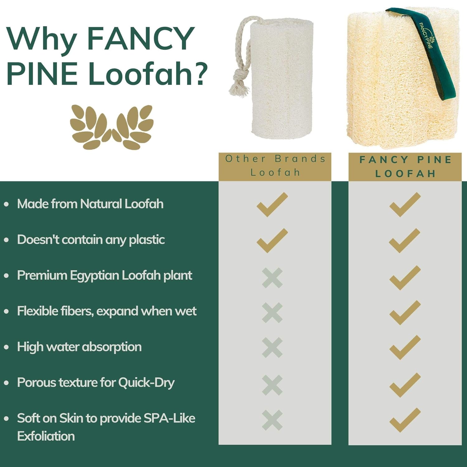 Loofah Sponge Set of Two for Exfoliating Skin - Hard to Soft Customizable, Yuck Free, 100% Natural Organic Egyptian Luffa Cylindrica Shower Loofahs - Body Puff Scrubber Sponge for Cellulite, Dry Skin : Beauty & Personal Care