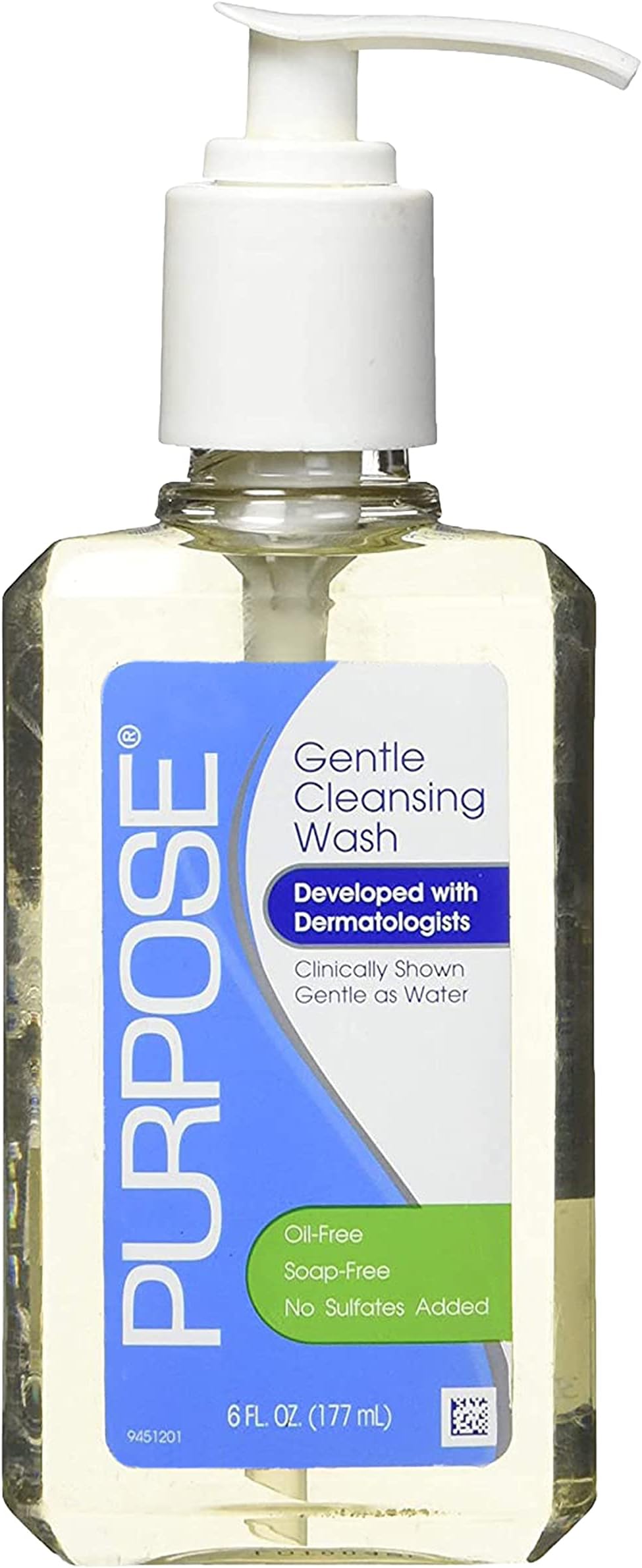 Purpose Gentle Cleansing Wash For All Skin Types, Gentle As Soap, Removes Dirt, Oil, and Makeup Without Over-Drying, Pump Bottle, 6 Fluid Ounce