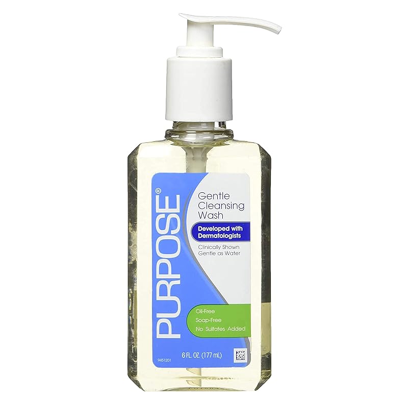Purpose Gentle Cleansing Wash – Limpador facial sem sabão, óleo, álcool e sulfatos adicionados, frasco com pump, 177 mL
