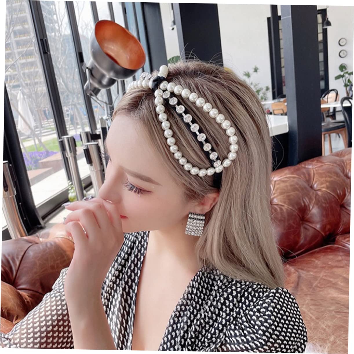 Diadema Diadema con diamantes de imitación Diademas con purpurina for mujer Diadema con perlas for niñas Bandas for el cabello con lazo Banda for el cabello con diamantes de imitación Diadema decorati