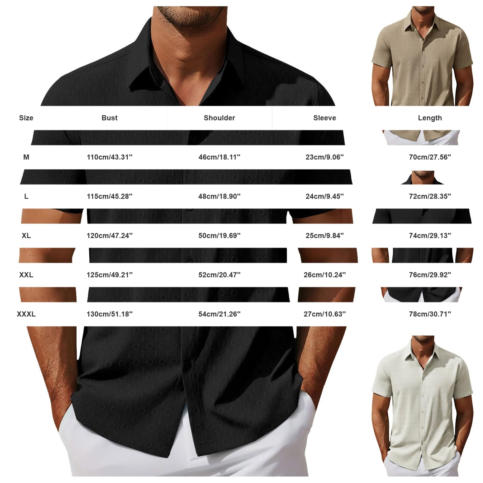 Camisa de Manga Corta para Hombre Casual Verano Playacamisas hombreSencillo y verstil