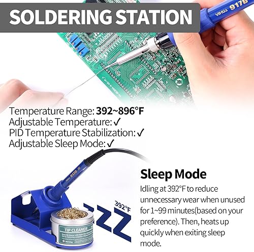 Miniatura 4 de YIHUA 853D 2A USB - Estación de soldadura SMD y retrabajo de aire caliente fuente de alimentación CC 0-15 V 0-2 A con puerto de carga USB de 5 V y