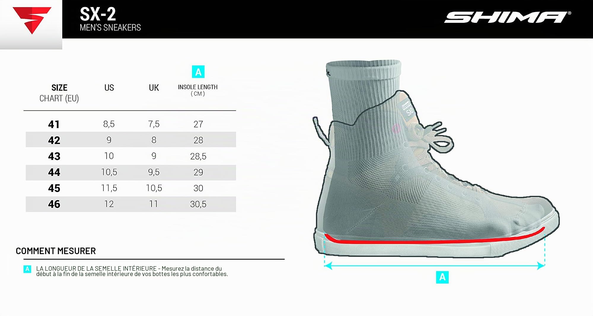 SHIMA SX-2 Chaussures de Moto Pour Hommes | Cuir, Renforcées, Avec Soutien de la Cheville, Semelle Antidérapante, Adhérence pour le Changement de Vitesse