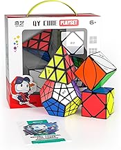 ROXENDA Speed Cube Magic, Megaminx Skewb Ivy Cube Pyramid Speed Cube - Fast Magic Cube Collection for Kids Adults, with Gift Box and Secret Tutorial (Irregular)