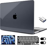 Vista 12 de MEEgoodo Funda transparente para MacBook Air M4/M3/M2 de 15 pulgadas 2025 2024 2023 (compatible con el modelo A3241/A3114/A2941), carcasa rígida