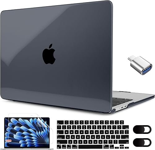 MEEgoodo Funda transparente para MacBook Air M4M3M2 de 15 pulgadas 2025 2024 2023 (ajuste modelo A3241A3114A2941), carcasa rígida para laptop con
