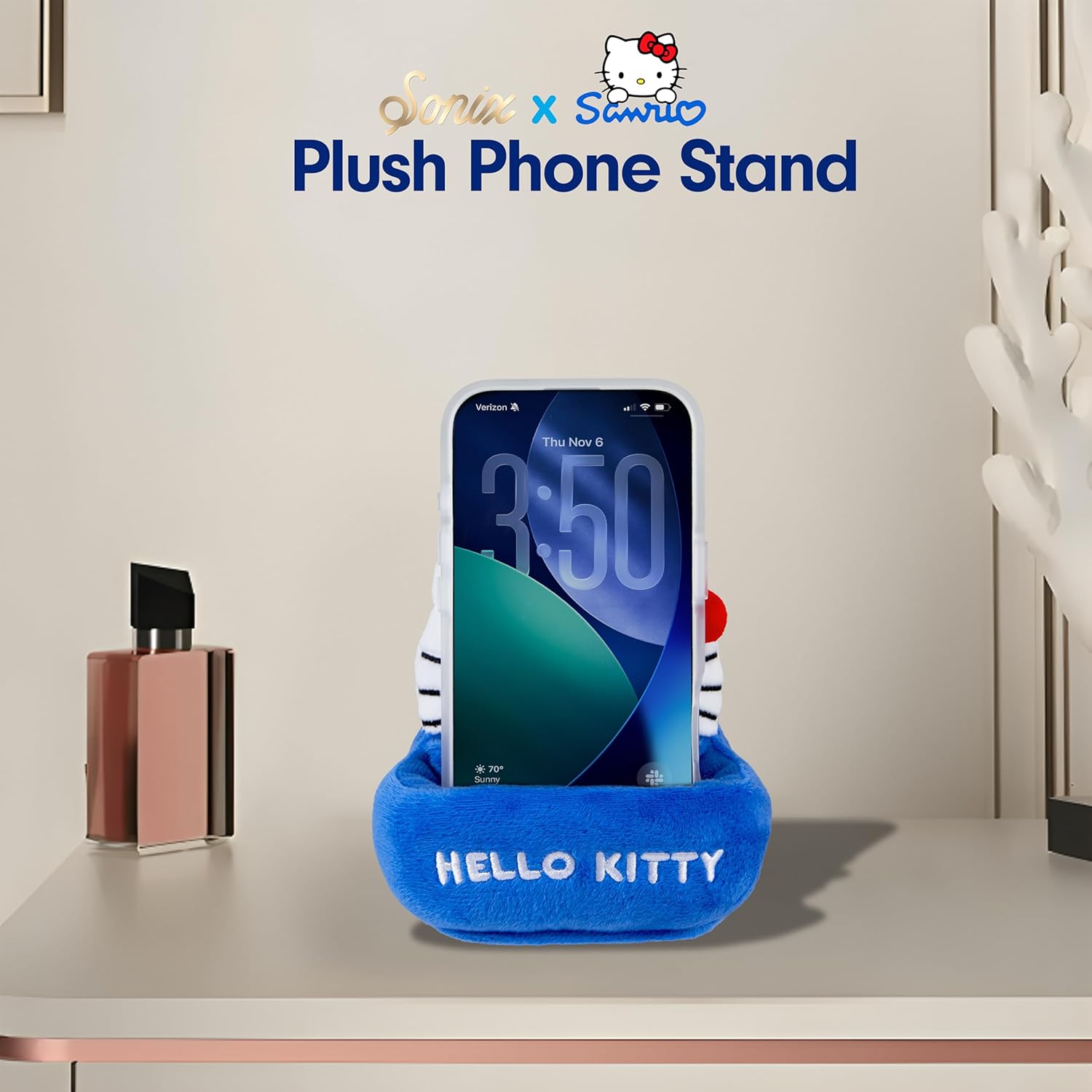Sonix x Sanrio | Hello Kitty Plush Phone Holder - Smartphone Pillow Stand, Cozy Desk Decor