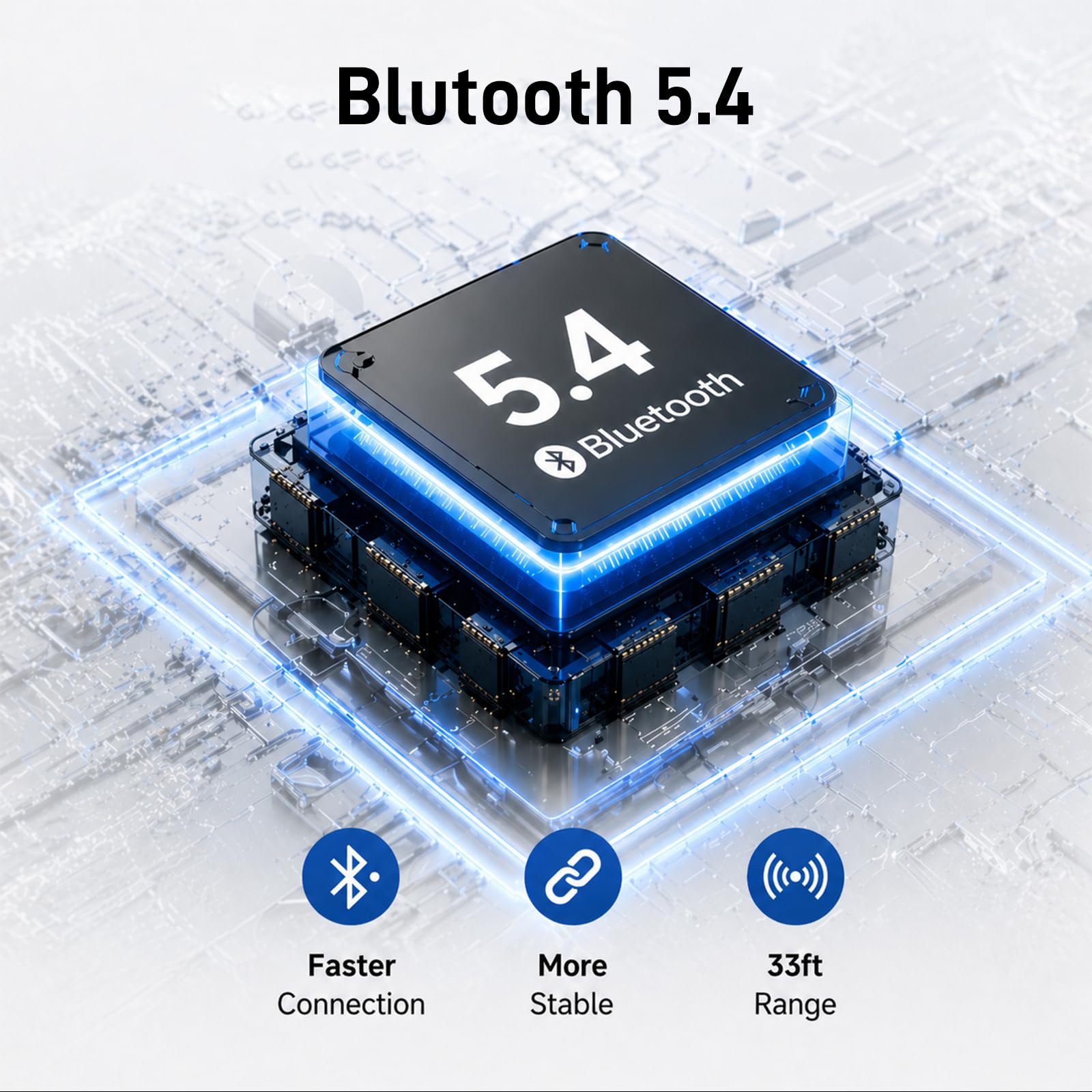 TIMU Cuffie Bluetooth Over Ear, Cuffie Wireless Bluetooth 5.4, 100 Ore di Autonomia, Audio Alta Risoluzione, 3 Modalità EQ, Pieghevoli con Microfono per Viaggi/Ufficio/PC