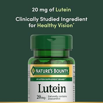 Nature's Bounty Lutein Pills, Eye Health Supplements and Vitamins, Support Vision Health, 20 mg, 40 Softgels