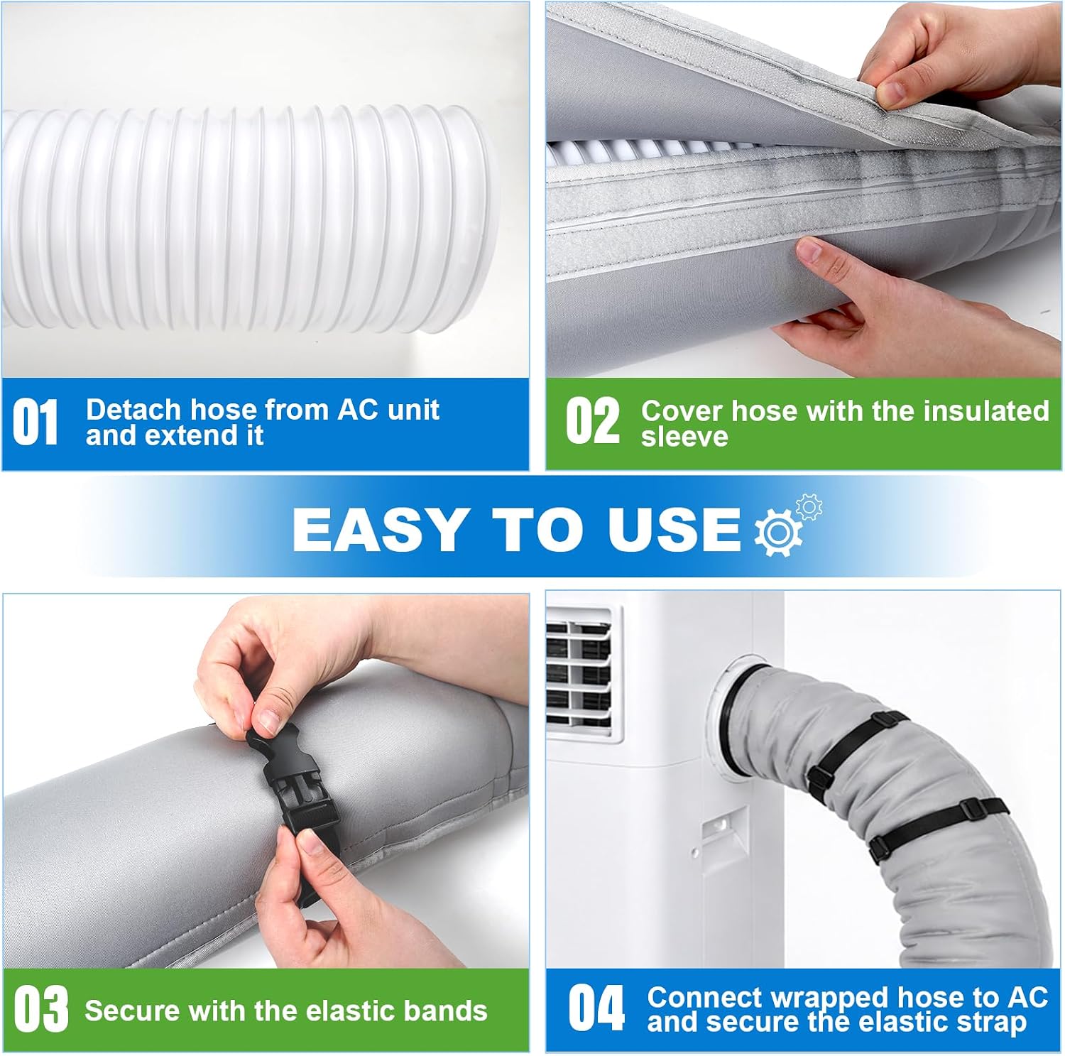 Portable AC Hose Insulation Sleeve Fit for 5" & 5.9" Diameter Exhaust Hose