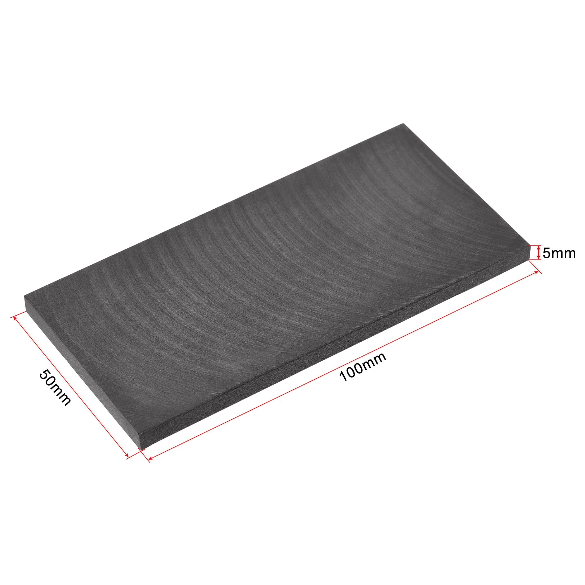 sourcing map 1 szt. płyta grafitowa 100 mm x 50 mm x 5 mm grafit blok surowy do elektrody eksperymentalnej galwanizacji czarny