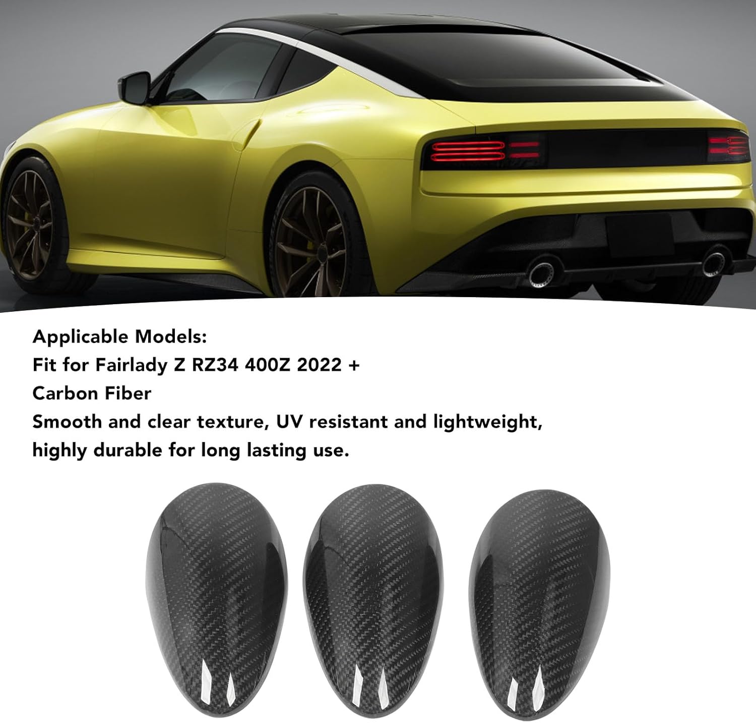 Luocute Dashboard Gauge Trim Cover, 3Pcs Carbon Fiber Car Dashboard Instrument Trim Decor Replacement, Compatible with Fairlady Z RZ34 400Z 2022 and Later